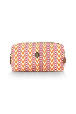 Pip Studio Pip Studio Coco Cosmetic Bag Medium Samba Stripe Orange 21.5x10x10.5cm