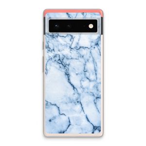 Blauw marmer: Google Pixel 6 Transparant Hoesje