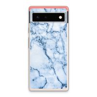 Blauw marmer: Google Pixel 6 Transparant Hoesje