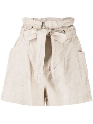 DKNY short à taille haute à lien de resserrage - Tons neutres