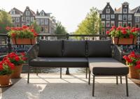 Limoges chaise longue set 2pcs anthracite steel/wicker anthracite Eurofar - Eurofar