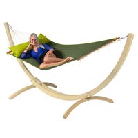 'Wood & American' Green Tweepersoons Hangmatset - Groen - Tropilex ®