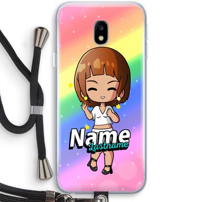 Chibi Maker vrouw: Samsung Galaxy J3 (2017) Transparant Hoesje met koord