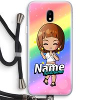Chibi Maker vrouw: Samsung Galaxy J3 (2017) Transparant Hoesje met koord