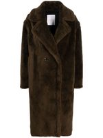 Yves Salomon manteau boutonné à carreaux - Marron