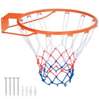 Φ38,5cm Basketbalhoepel voor Wandmontage met All-Weather Net Stevige Universele Basketbalrand voor Gebruik Binnen en Buiten-Oranje