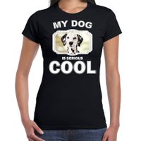 Dalmatiers honden t-shirt my dog is serious cool zwart voor dames - thumbnail