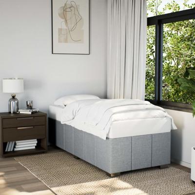 Bedframe zonder matras 90x200 cm stof lichtgrijs