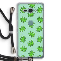 Groene blaadjes: Sony Xperia XZ2 Compact Transparant Hoesje met koord