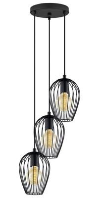Eglo Vintage hanglampNewtown Disk 3-lichts 38cm zwart - 49479