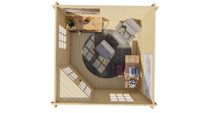 Blokhut - Tuinhuis Emma | 40 mm | vuren grijs geïmpregneerd