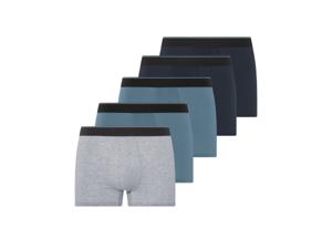 LIVERGY 5 heren boxers (Blauw/grijs, XL)