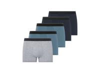 LIVERGY 5 heren boxers (Blauw/grijs, XL)
