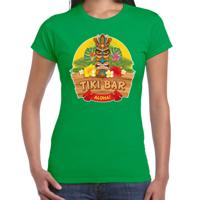 Hawaii feest t-shirt Tiki Bar Aloha - voor dames - groen - Party verkleedkleding - carnaval