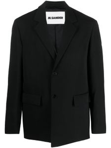 Jil Sander blazer en laine à simple boutonnage - Noir