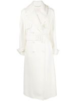 Ermanno Scervino manteau ceinturé à boutonnière croisée - Blanc - thumbnail