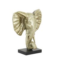 Ornament op voet Elephant licht goud M - thumbnail