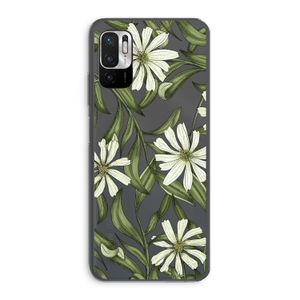 Wit bloemenpatroon: Xiaomi Redmi Note 10 5G Transparant Hoesje