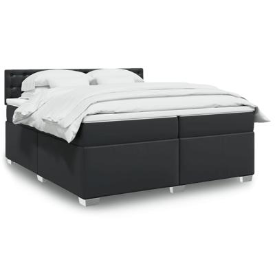 Boxspring met matras kunstleer zwart 200x200 cm