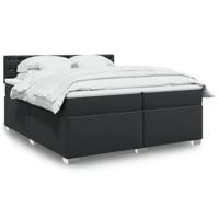 Boxspring met matras kunstleer zwart 200x200 cm
