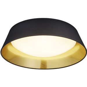 LED Plafondlamp - Plafondverlichting - Trion Pinton - 18W - Warm Wit 3000K - Rond - Mat Zwart - Textiel
