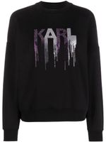 Karl Lagerfeld sweat crop à logo clouté - Noir - thumbnail