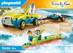PLAYMOBIL Family Fun - Strandwagen met kano's constructiespeelgoed 70436