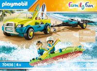 PLAYMOBIL Family Fun - Strandwagen met kano's constructiespeelgoed 70436 - thumbnail