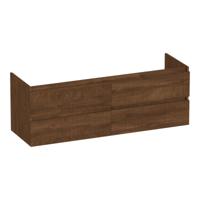 Brauer Joy Wavy - Onderkast - 140 cm - met 4 Softclose Lades Greeploos en 2 Sifon Uitsparingen - Forest Cacao