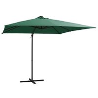 Zweefparasol met LED-verlichting stalen paal 250x250 cm groen