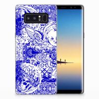 Silicone Back Case Samsung Galaxy Note 8 Angel Skull Blauw