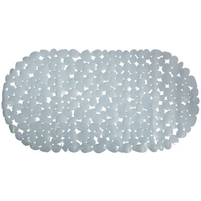 Douche/bad anti-slip mat badkamer - pvc - grijs - 39 x 99 cm - ovaal