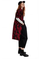 Oversized rechte jas met geometrische vormen - BLACK - L