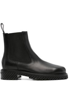 Off-White bottines en cuir à bout rond - Noir