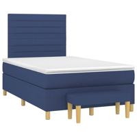 Boxspring met matras stof blauw 120x190 cm