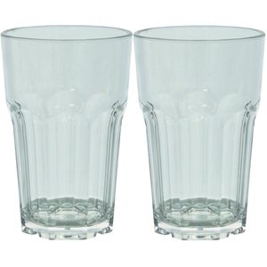 Set van 2x stuks onbreekbare kunststof camping drinkglazen/waterglazen 285 ml