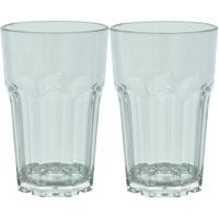 Set van 2x stuks onbreekbare kunststof camping drinkglazen/waterglazen 285 ml - thumbnail