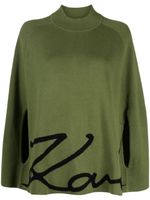 Karl Lagerfeld cape fine à motif Karl Signature - Vert - thumbnail