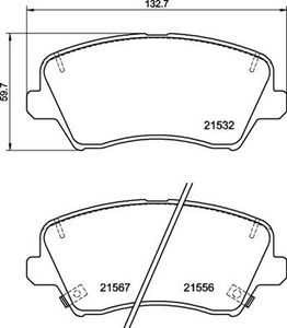 Remblokkenset, schijfrem BREMBO, u.a. für KIA, Hyundai