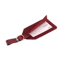 H.J. de Rooy Bagagelabel Echt Leer Rood