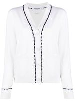 Thom Browne cardigan en coton à col v - Blanc
