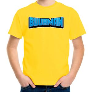 Verkleed t-shirt voor kinderen - buurman - geel - carnaval/feestkleding