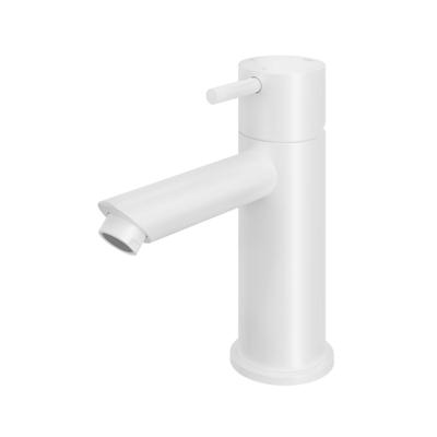 Hotbath Cobber - Wastafelmengkraan - zonder Waste - Laag - Wit - Opbouw - Messing - V06