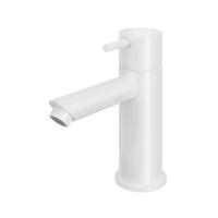 Hotbath Cobber - Wastafelmengkraan - zonder Waste - Laag - Wit - Opbouw - Messing - V06