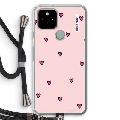 Hartjes: Pixel 5 Transparant Hoesje met koord