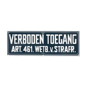 Bordje verboden toegang - 2x - 12 x 35 cm - kunststof - waakbordje - verbodsbord