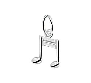 Hanger Muzieknoot zilver 4,6 x 10 mm