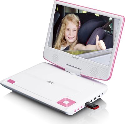 LENCO DVP-920PK - Draagbare DVD-speler met hoofdtelefoon en beugel voor in de auto - Roze/Zwart LENCO DVP-920PK - Draagbare DVD-speler met hoofdtelefoon en beugel voor in de auto - Roze/Zwart