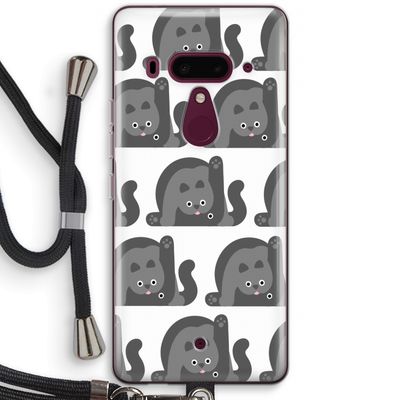 Cats: HTC U12+ Transparant Hoesje met koord