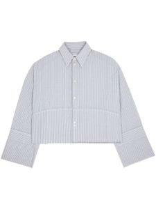 MM6 Maison Margiela chemise crop à rayures - Gris